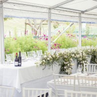 Marquee interior decorated